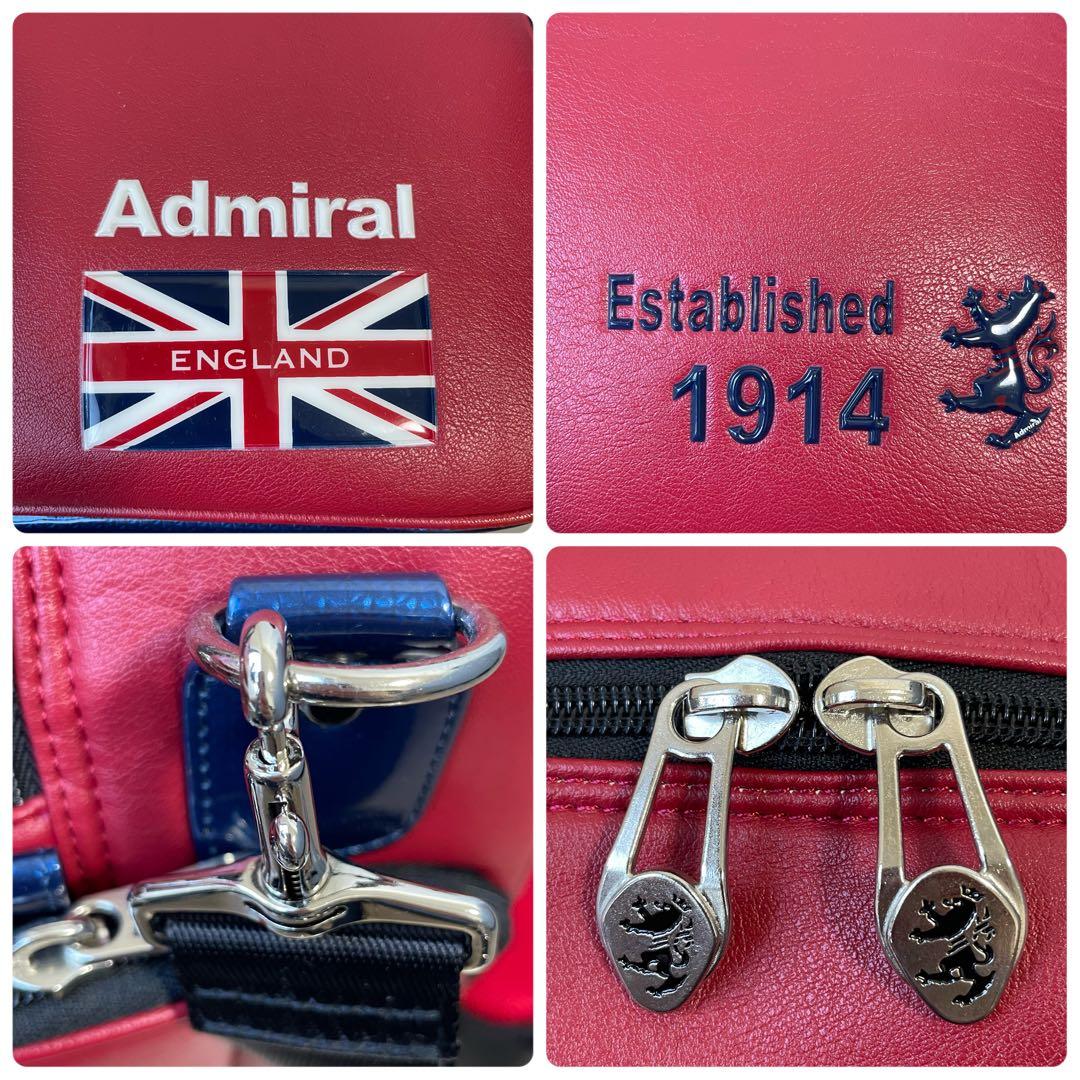 Admiral ゴルフボストンバッグ 赤×紺 シューズ収納付
