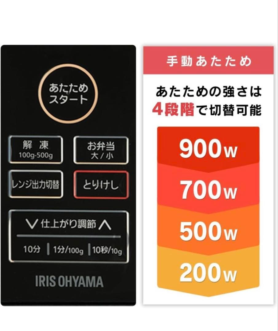 新品同様未使用品⭐︎ハイパワー900w電子レンジ⭐︎アイリスオーヤマ
