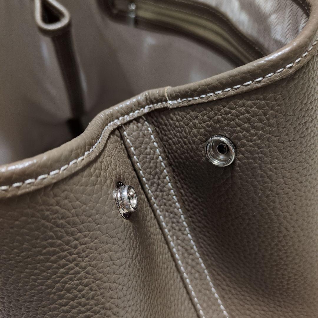 シボ革 レザー バッグ 大 ポーチ付き