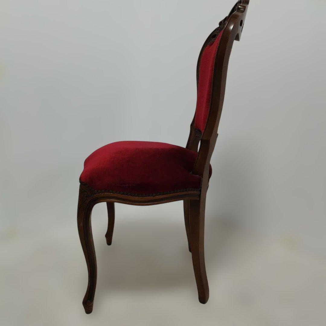 【専用】アンティーク調 ダイニングチェア 椅子 ワインレッド 猫足