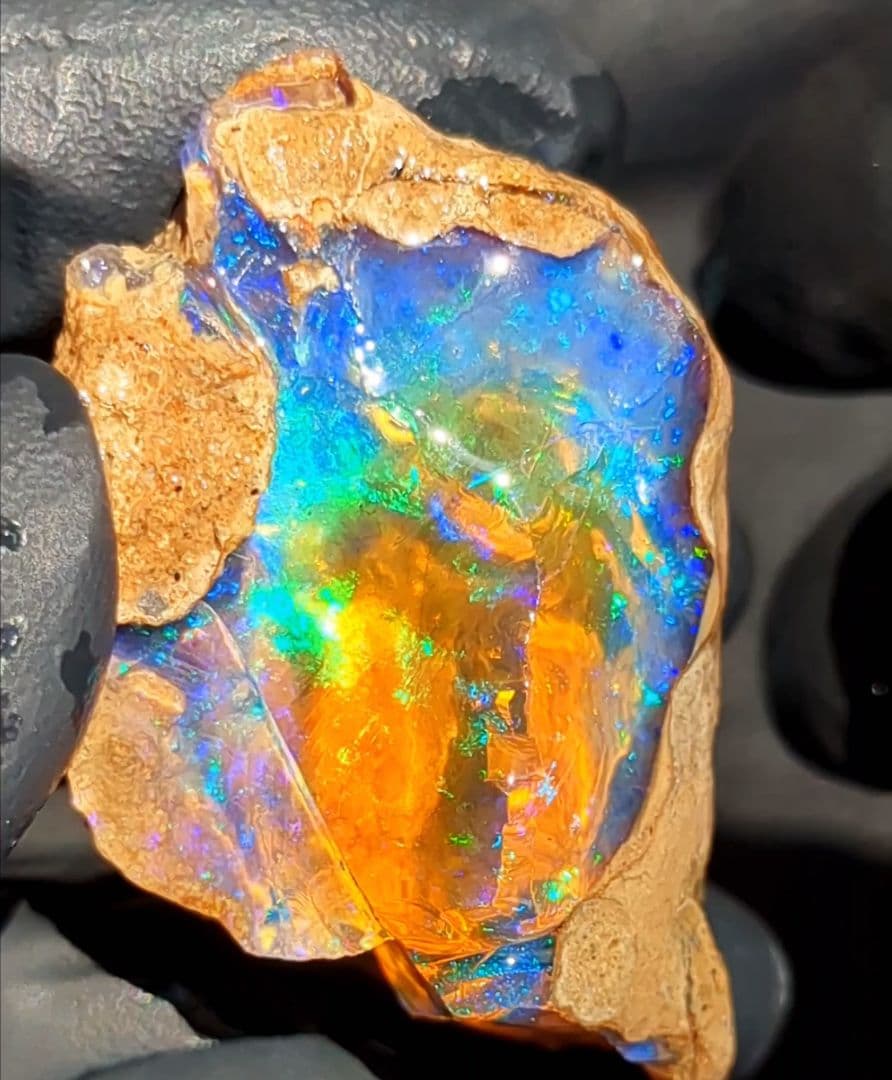 【79ct】エチオピア　オパール　原石　天然石　鉱物　標本　鉱石　ブルー