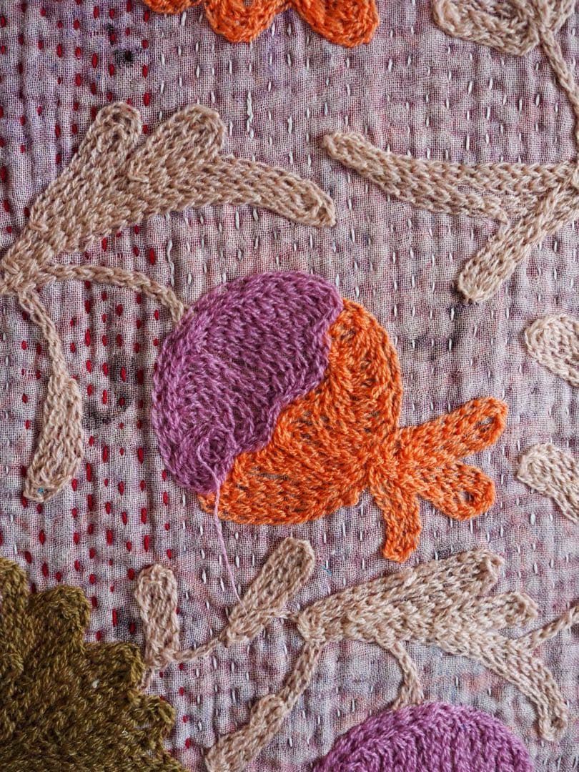 【希少】スザニ刺繍カンタキルト　スザニ刺繍　インド　一点もの
