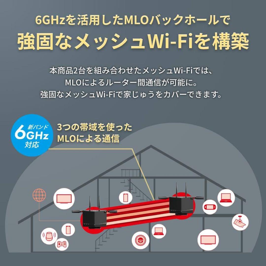 BUFFALO Wi-Fi 7 無線LANルーター　WXR9300BE6P/N
