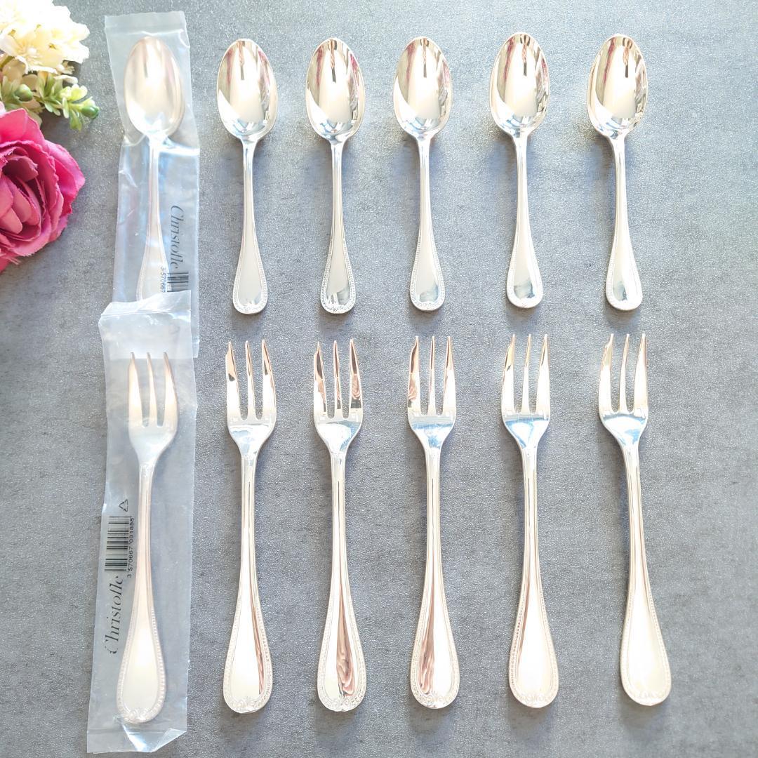 美品 クリストフル マルメゾン ケーキフォークコーヒースプーン 未開封含 12点