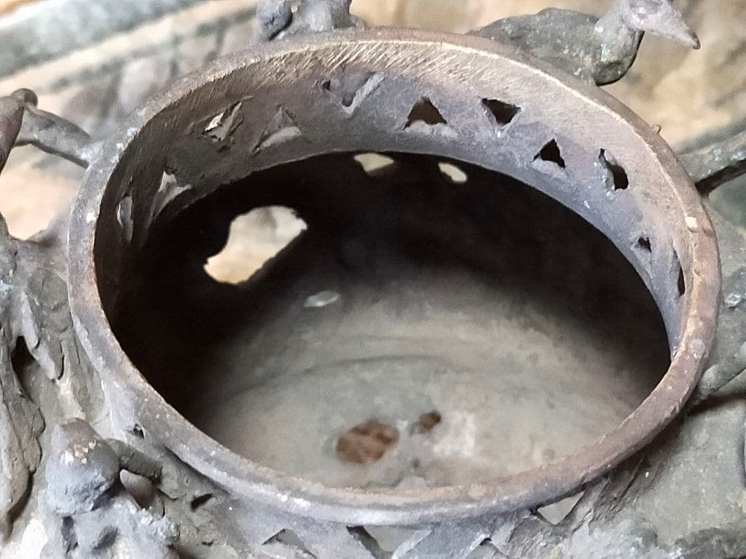 ♥値下げ！とても古い　古銅製　香炉　大型　木箱付き　骨董品　古玩