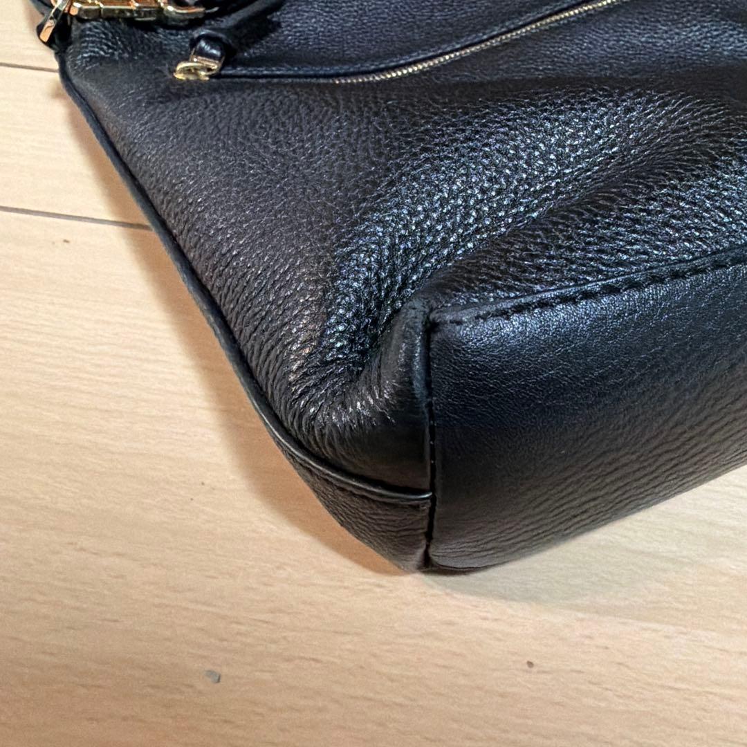 トリーバーチ/ブラックレザーショルダーバッグ 保存袋付き