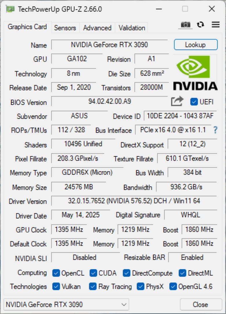 グラフィックボード・グラボ・ビデオカード ROG Strix RTX 3090