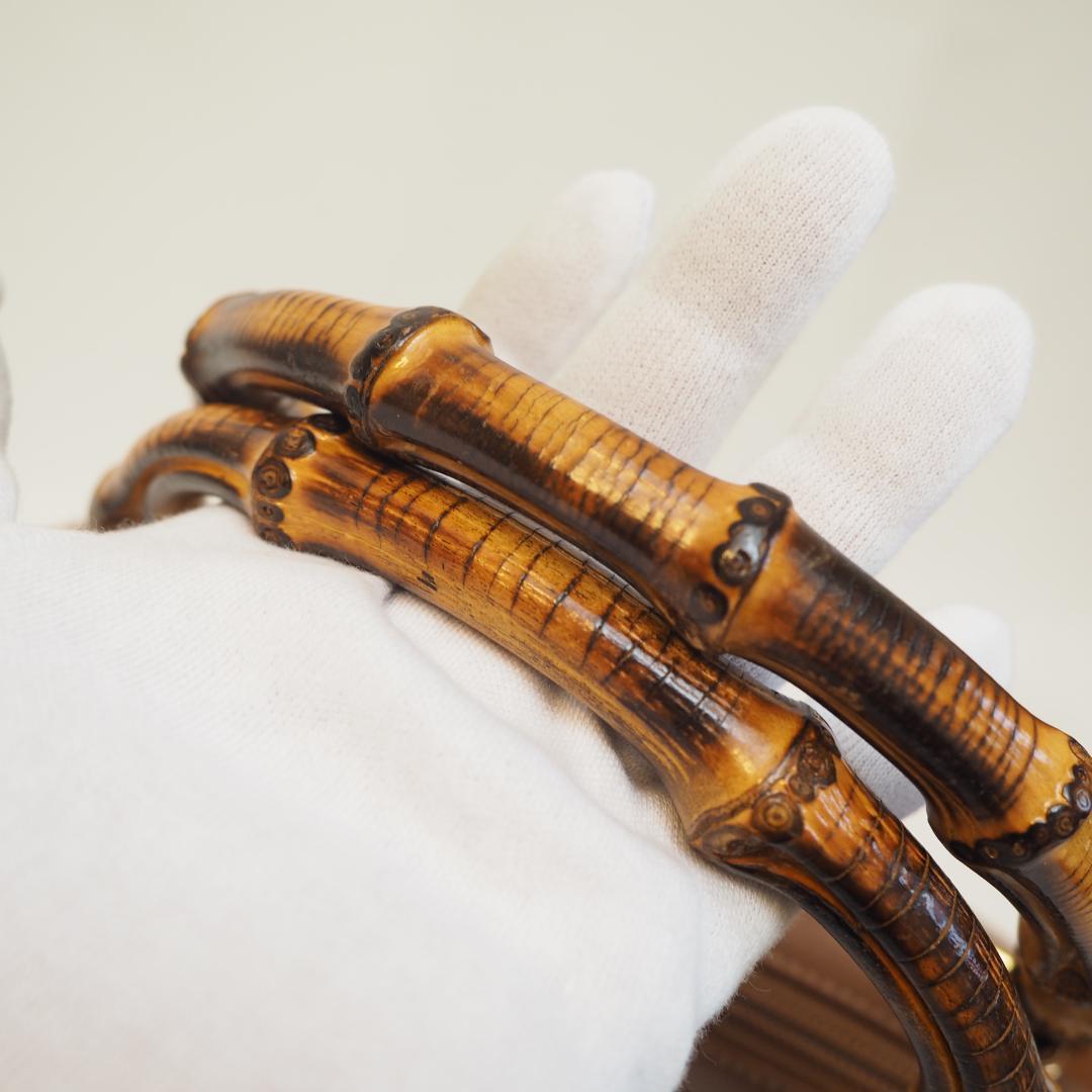 グッチ ヴィンテージ バンブー 2Way バッグ ブラウン