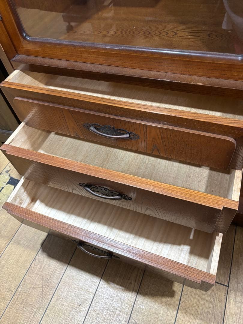 T60 飾り棚 レトロ 和 ガラス扉
