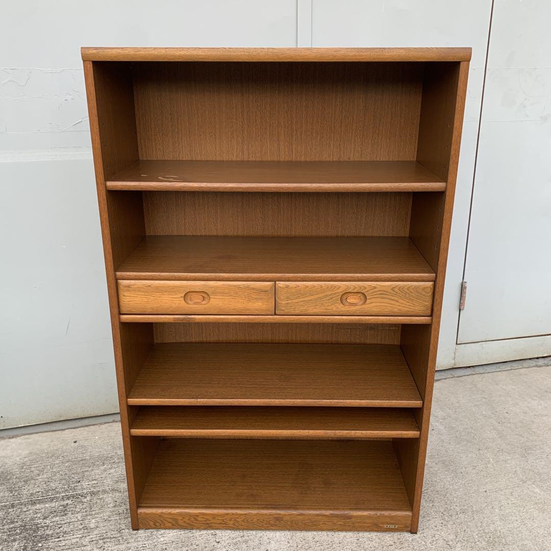 【送料込】浜本工芸 木製シェルフ 引き出し付き 本棚 日本製