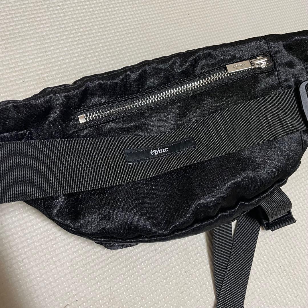 エピヌepine/リボンサテン2way ボディバッグ黒/ミニポーチショルダー