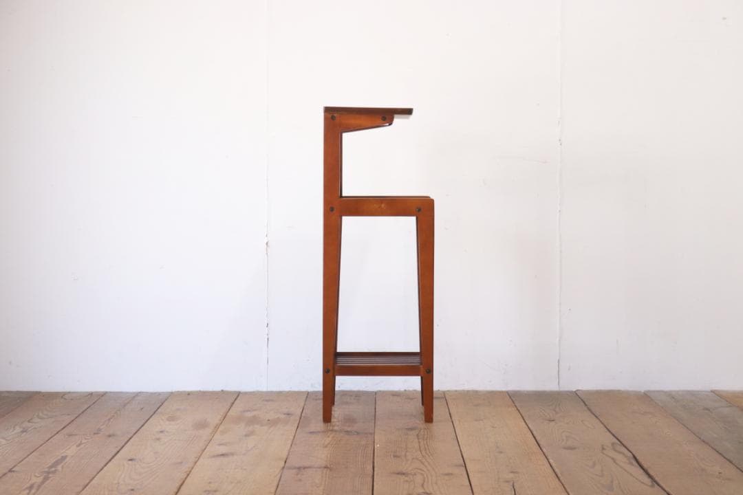 カリモク レトロ 電話台 花台 飾り台 木製 メラミン天板 デコラトップ