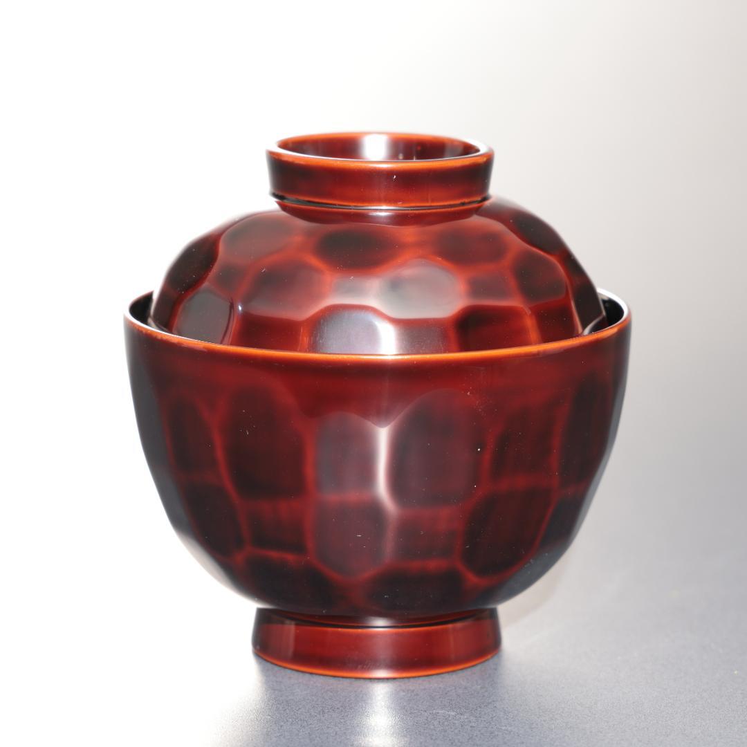 輪島塗　吸物椀５客　渦文　共箱　漆塗蓋つき椀　大向高洲堂　R1589