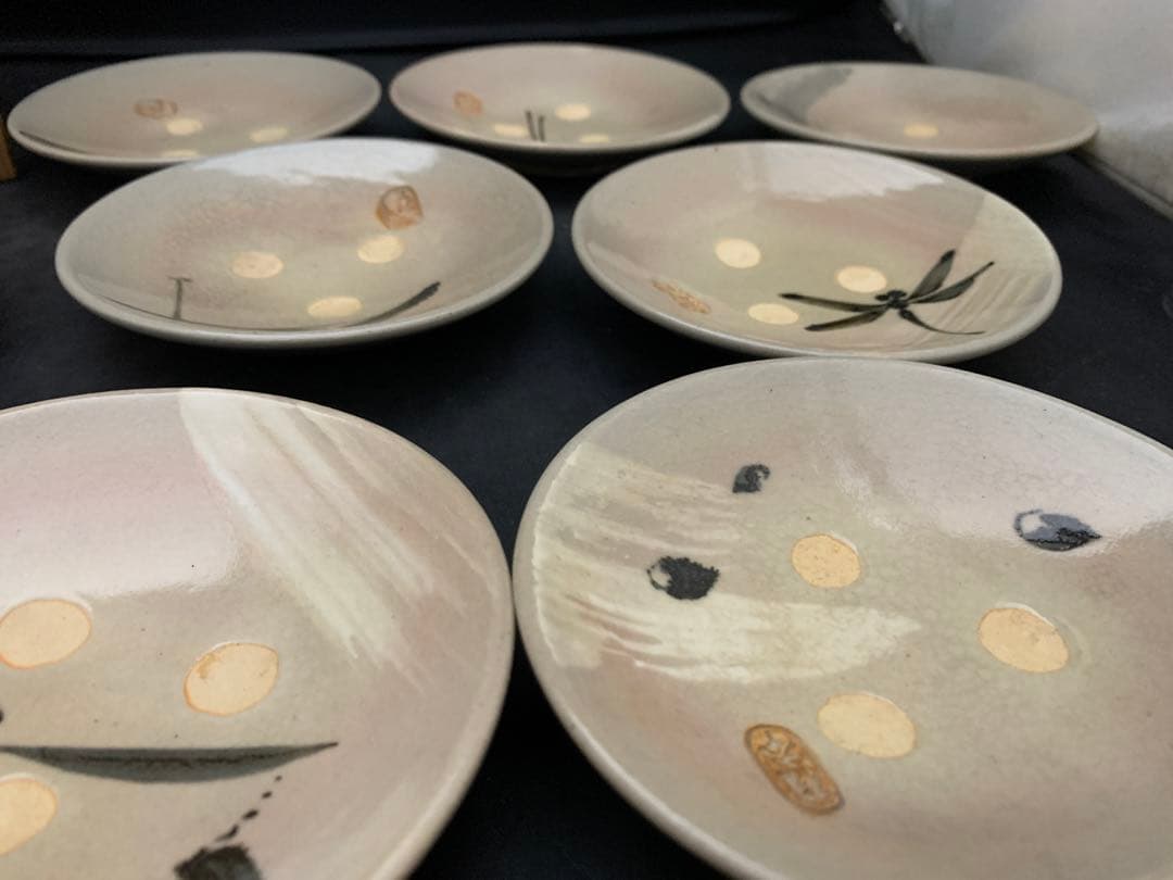 源氏物語宇治十帖　朝日豊斎　朝日焼　銘々皿　共箱　9枚