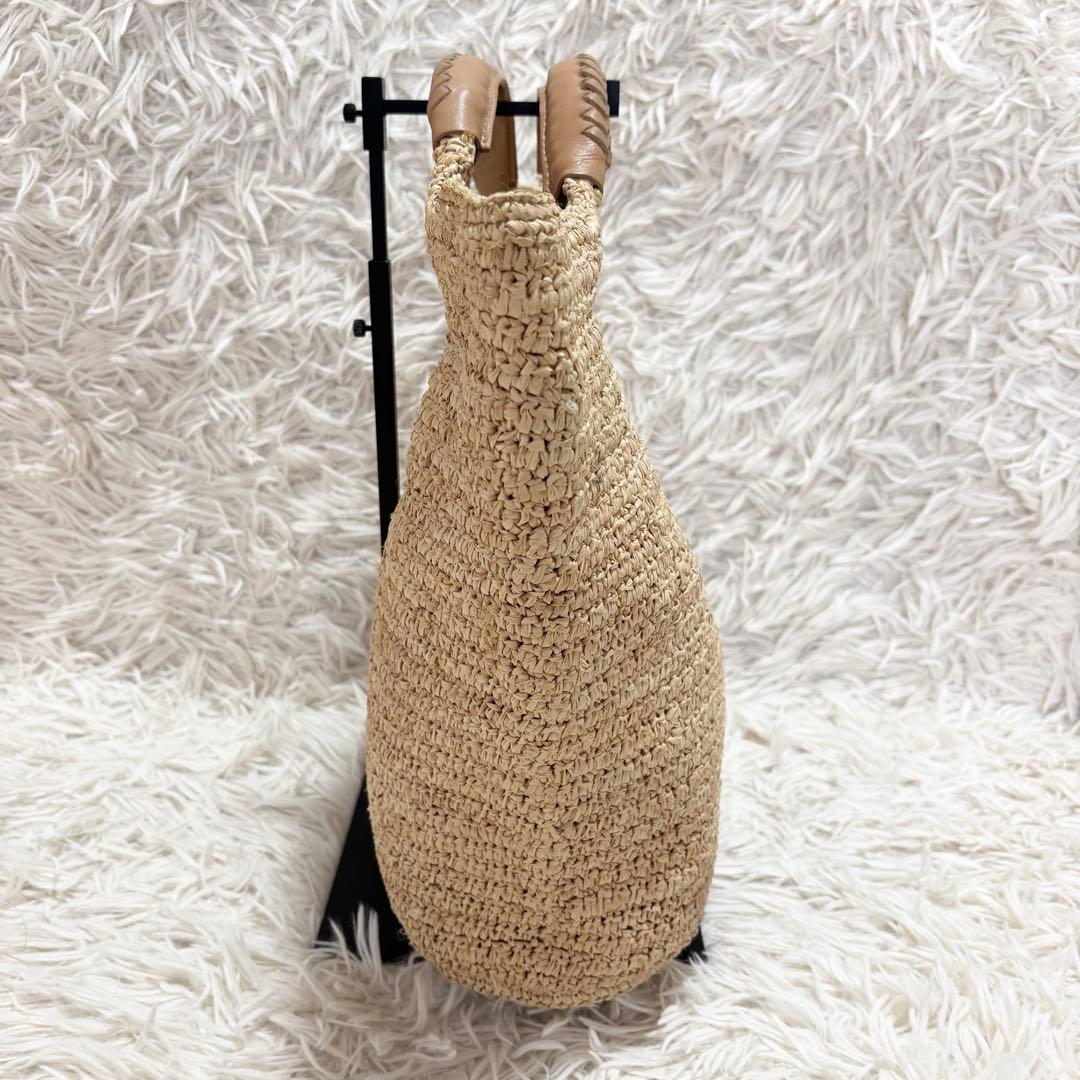 ヘレンカミンスキー かご トートバッグ ラフィア100% 裏地あり 持ち手レザー