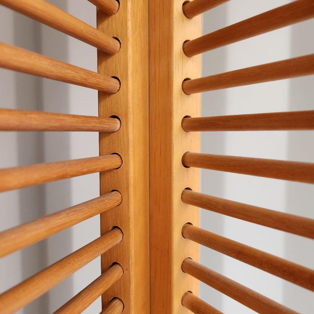 希少 ヴィンテージ 木製　CDラック CDタワー 128.5cm 天然木