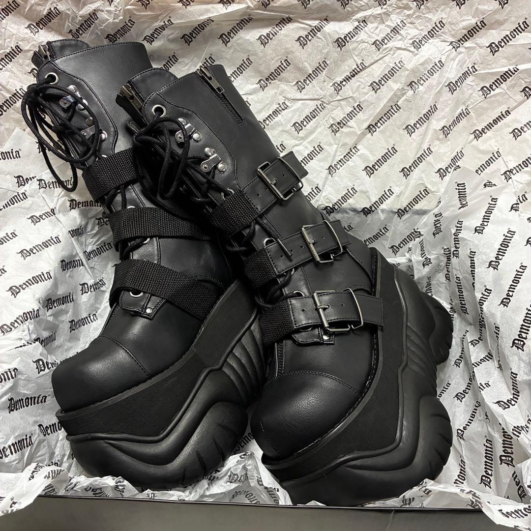 新品未使用⭐️Demonia デモニア 厚底ブーツ 黒24cm M6