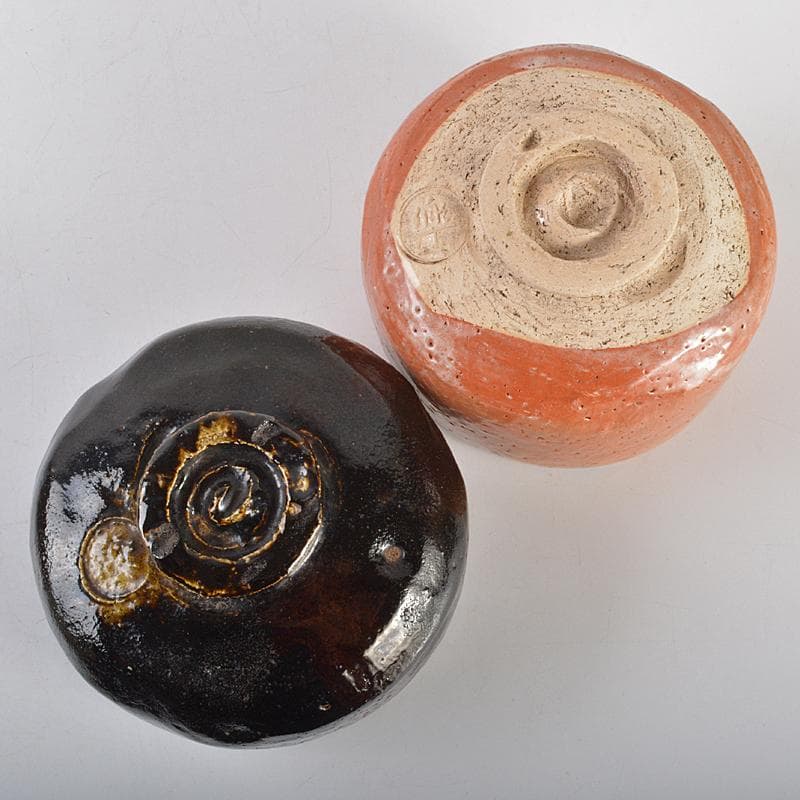 茶道具　楽吉左衛門　長入作　赤黒楽茶碗　書付旦入識箱　M　R7076