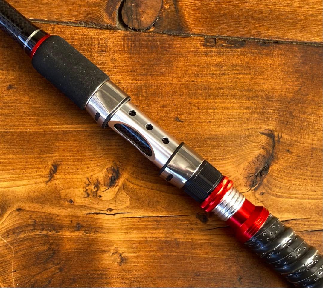 新品未使用　ジギングセット　船釣り　3ピースパックロッド　スロージギング　レッド