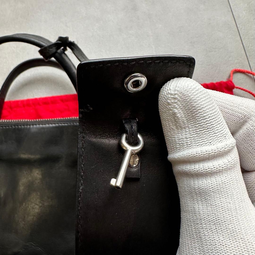 値下げしました！Bally 黒 レザー ビジネスバッグ ストライプデザイン