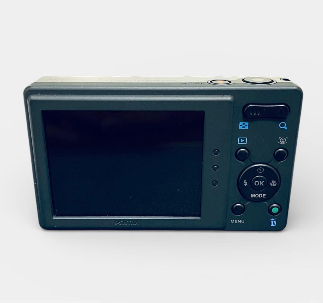 （美品）PENTAX Optio H90 コンパクトデジタルカメラ 銀x黒カラー