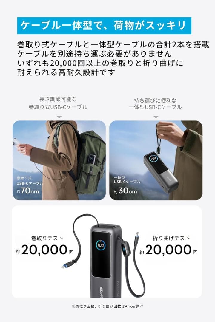 ANKER Power Bank 165W 25000mAh ブラック