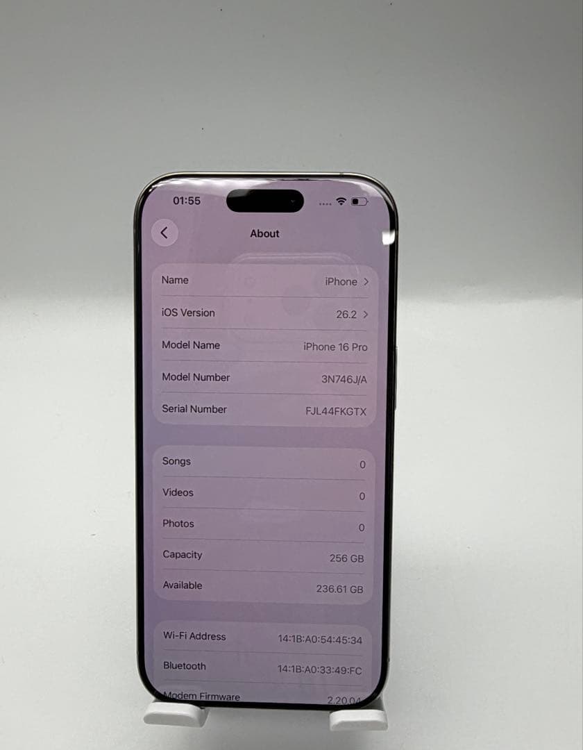 [デモ機種△]3N746J/A [美品]iPhone 16 pro 256GB