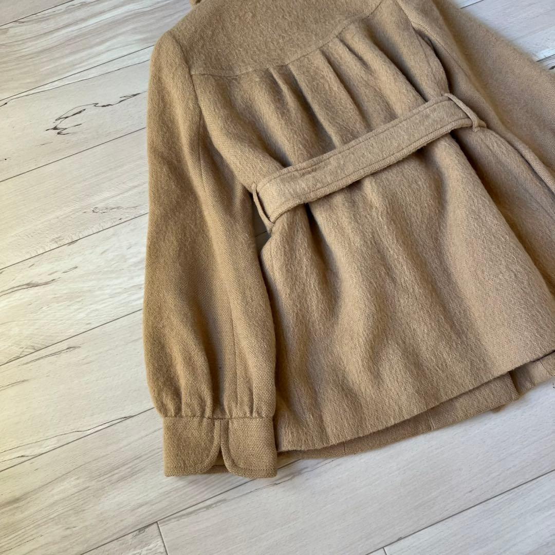 バーバリーブルーレーベル　ベルテッドコート　アルパカ　メガチェック　ノバチェック