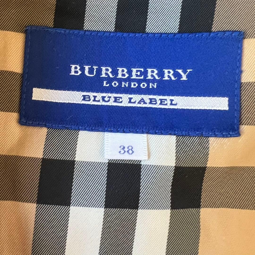 バーバリーブルーレーベル　ベルテッドコート　アルパカ　メガチェック　ノバチェック