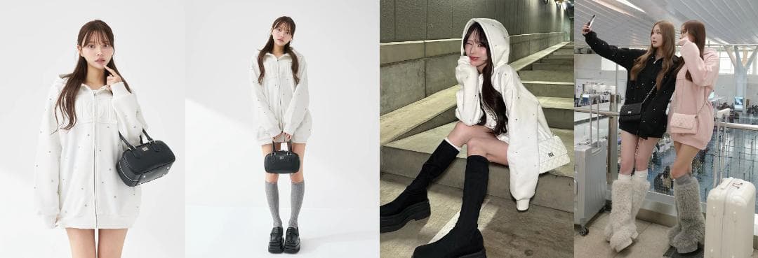 ダーリッチ darich DDロゴビジュージップパーカー ホワイト WHT