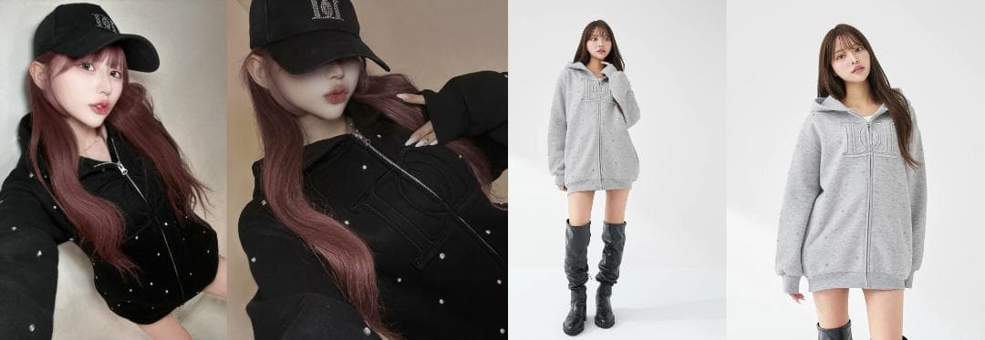 ダーリッチ darich DDロゴビジュージップパーカー ホワイト WHT