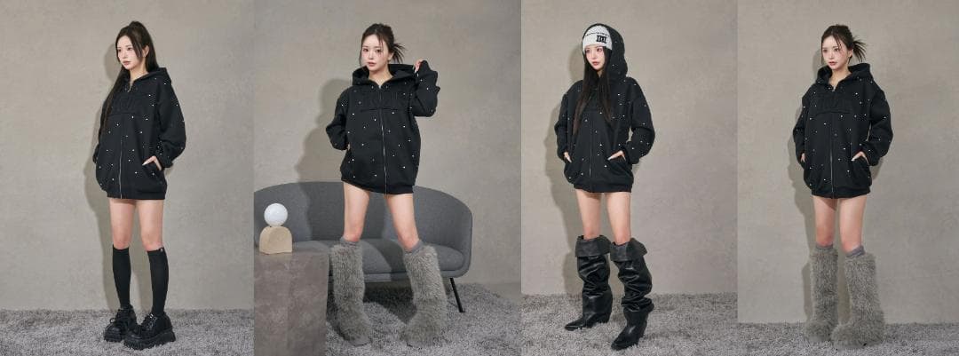 ダーリッチ darich DDロゴビジュージップパーカー ホワイト WHT