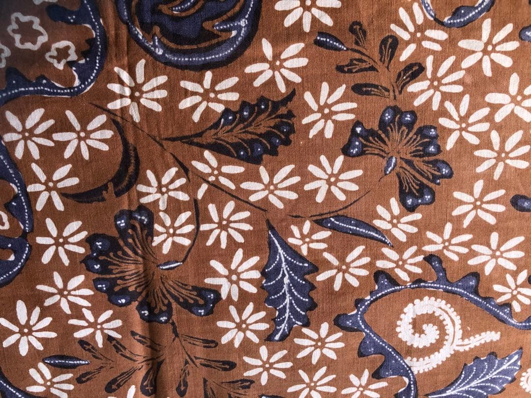 手描き　オールドバティック 藍染め(8428)