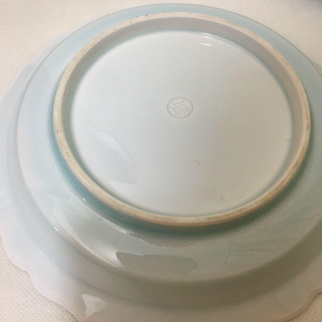 新品　塚本快示　快山窯　青白磁皿