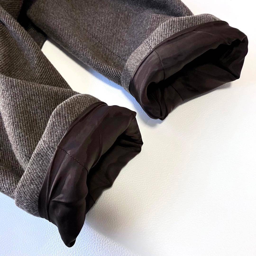 極美品 ユナイテッドアローズ スタンドカラーコート 定価4.6万円 ウール 茶色