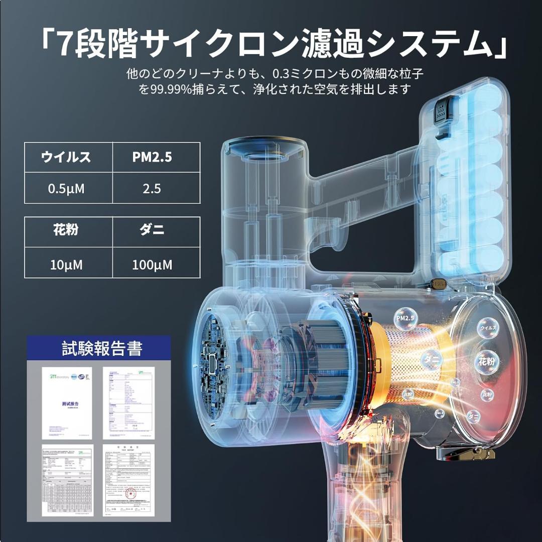 掃除機 コードレス 軽量 自立式 充電スタンド 85サイクロン コードレス掃除機