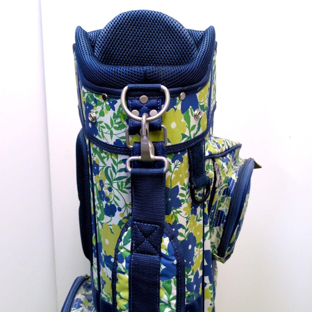 フィッシャー　スタンド式ゴルフバッグ 　6分割　青緑花柄