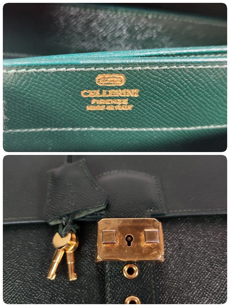 美品 CELLERINI ビジネスバッグ ゴールド金具