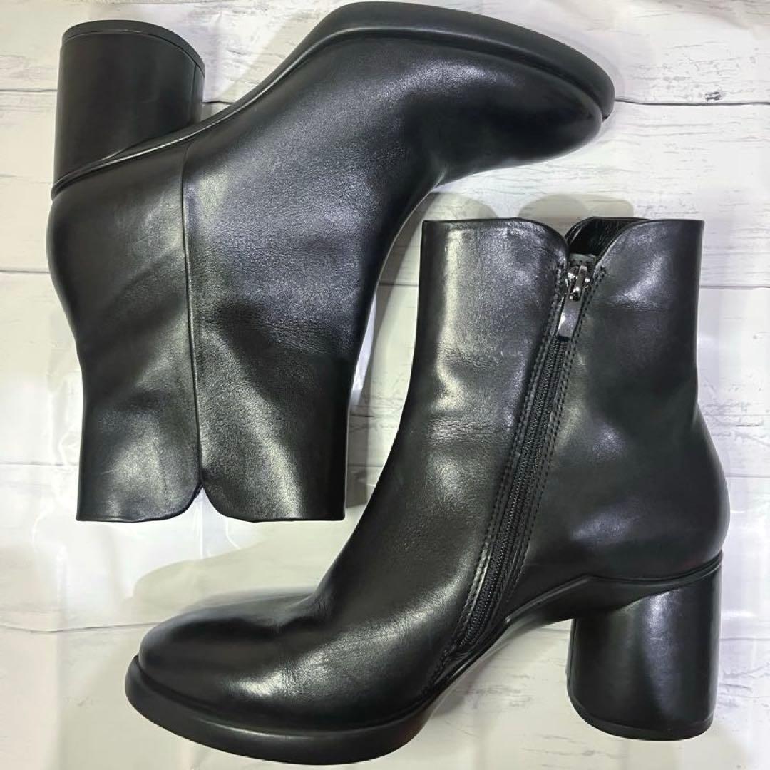 ECCOレザーミッドカットブーツ Sculpted Lx 55 ブラック レザー