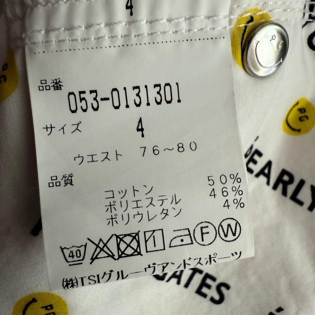 パーリーゲイツ　パンツ　4 M〜L相当　白　ホワイト　ストレッチ素材　ゴルフ