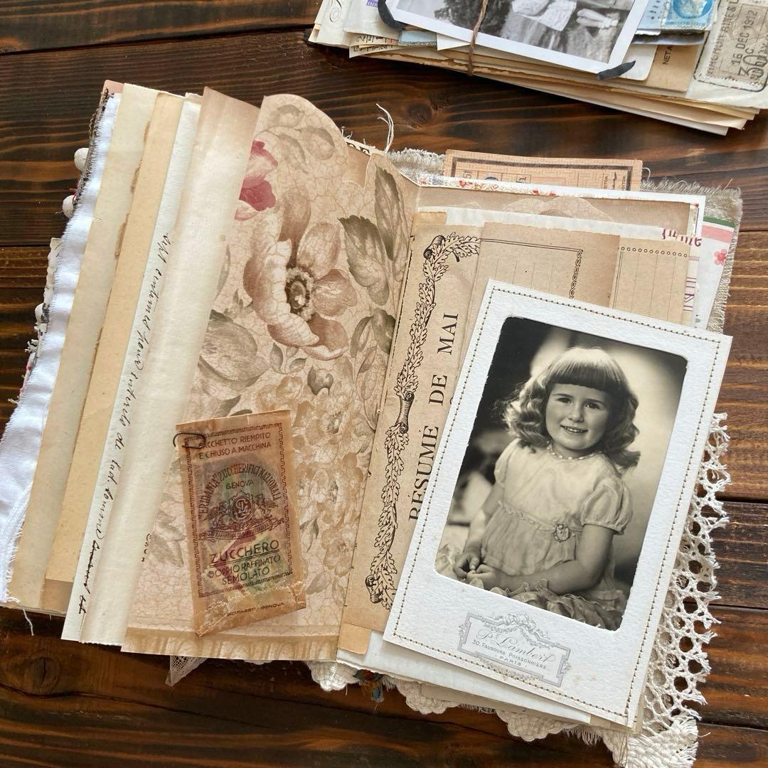 junk journal ジャンクジャーナル雑記帳　エフェメラセット付き