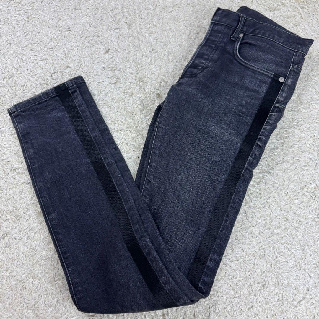 ディオールオム 10aw クリス期 ブラックデニムパンツ サイドライン 26