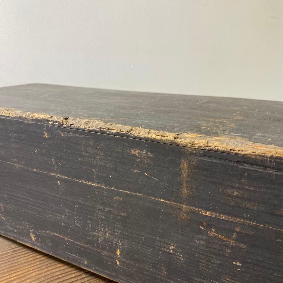 古い塗りの長箱 アンティーク