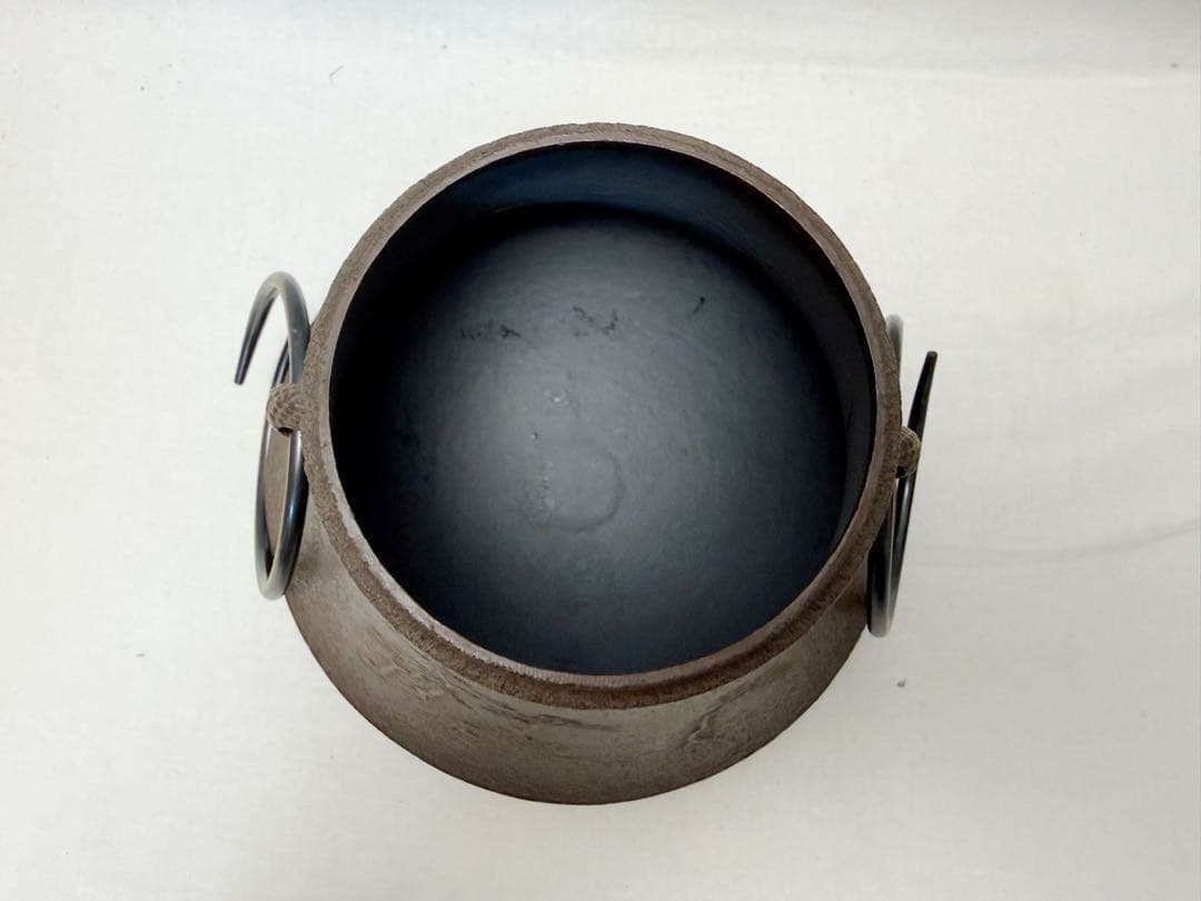 未使用 茶道具 黒真塗 紅鉢型 野々田商店製電熱器 佐藤清光造 松地紋富士釜共箱