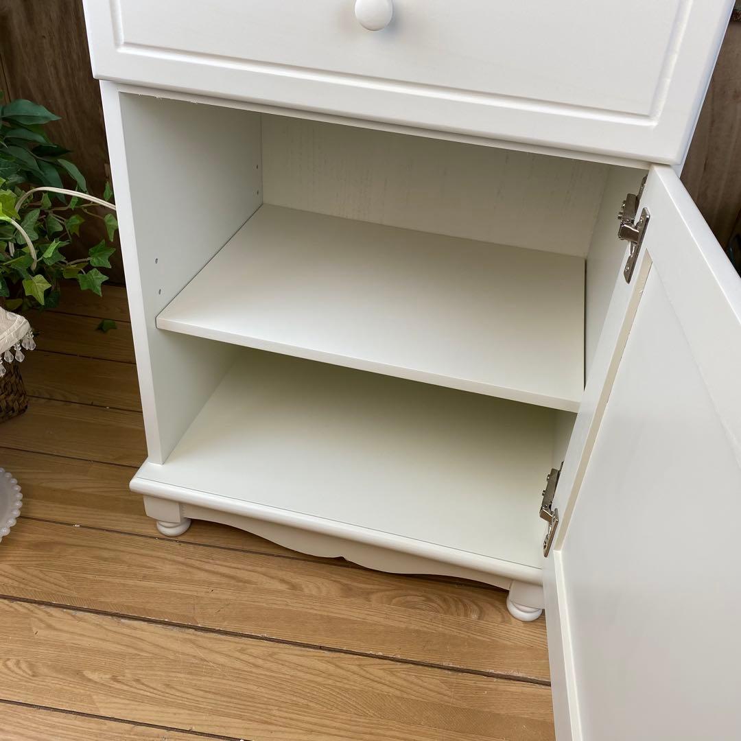 フレンチカントリー北欧調ホワイトチェストキャビネット2点セット木製収納家具タンス