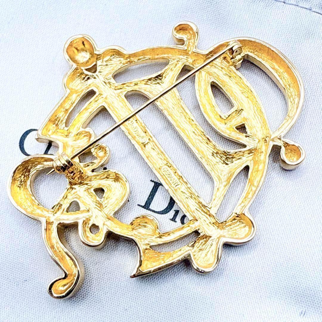 2769 Germany製極美品✨Dior　ブローチ　CD　ロゴ　刻印　大ぶり