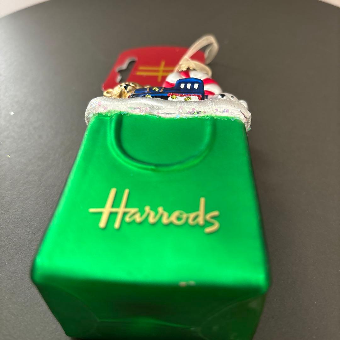 【メルカリ便】 Harrods ハロッズ　ガラスオーナメント4個セット