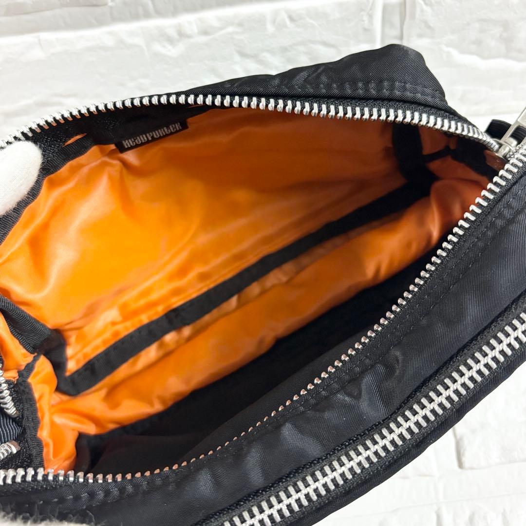 【極美品】PORTER ブラック ジッパーポーチ　タンカー　ダブルファスナー