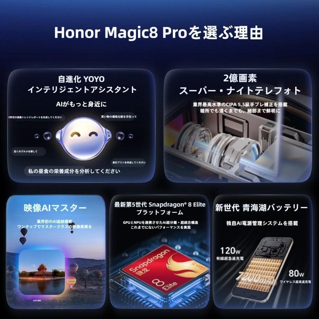 【新品未開封】HONOR Magic 8 Pro 16GB/512GB 中国版
