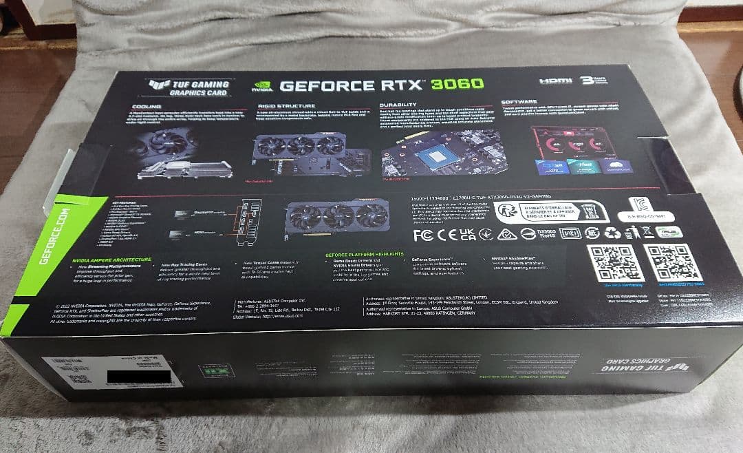 ASUS TUF GeForce RTX3060 12GB OCモデル